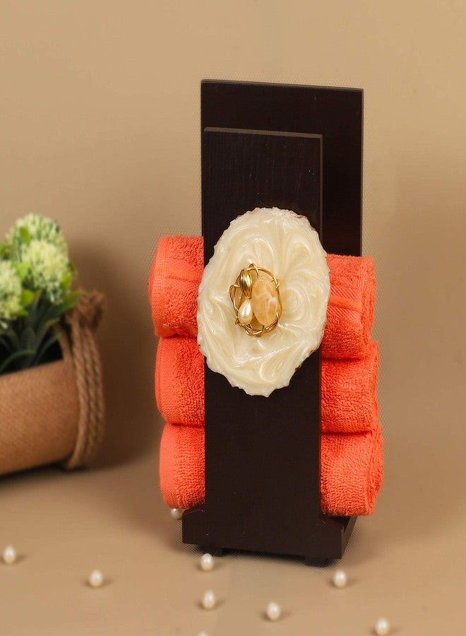 COCKTAIL Handcrafted Wooden Hand Towel Holder| Towel Stand for Bathroom| Napkin Holder for Washbasin| Towel Stand| Guests Towel Organizer Rack| Bathroom Accessories |Towel Rack Brown(S Agate) - Image 1
